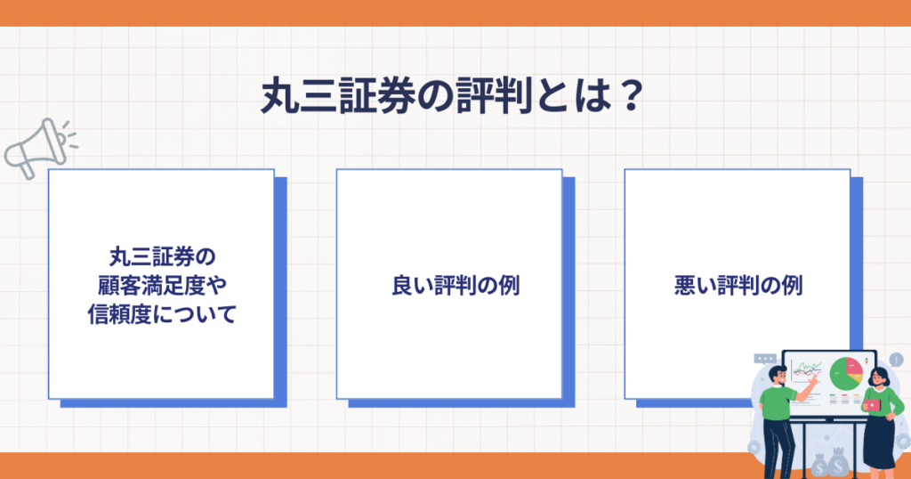 丸三証券の評判を解説する図