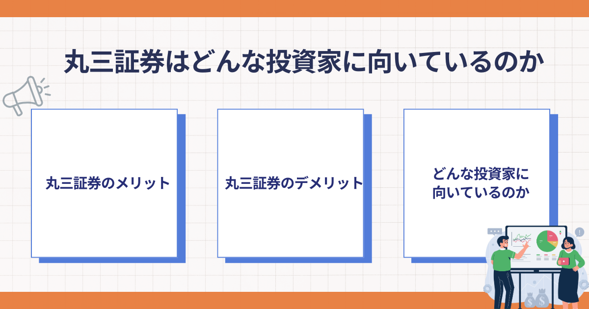 丸三証券が向いている投資家を解説する図