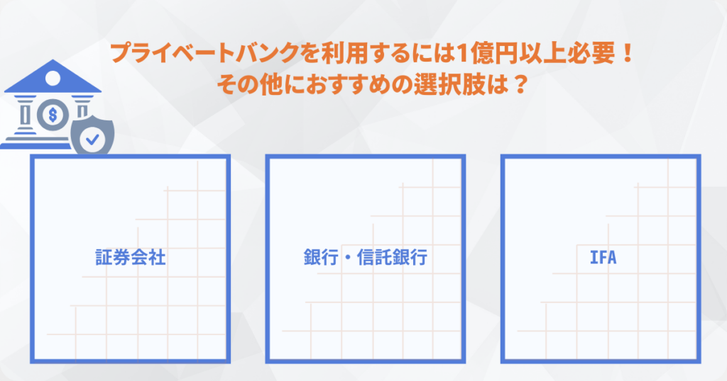 プライベートバンク以外の相談先を比較する図