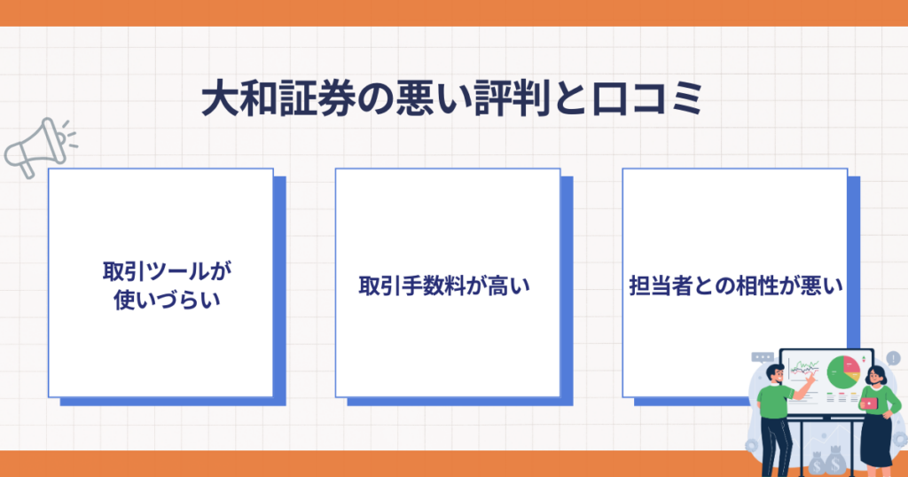 大和証券の悪い評判と口コミのポイント