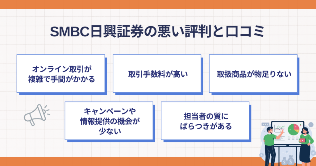 SMBC日興証券の悪い評判のポイント