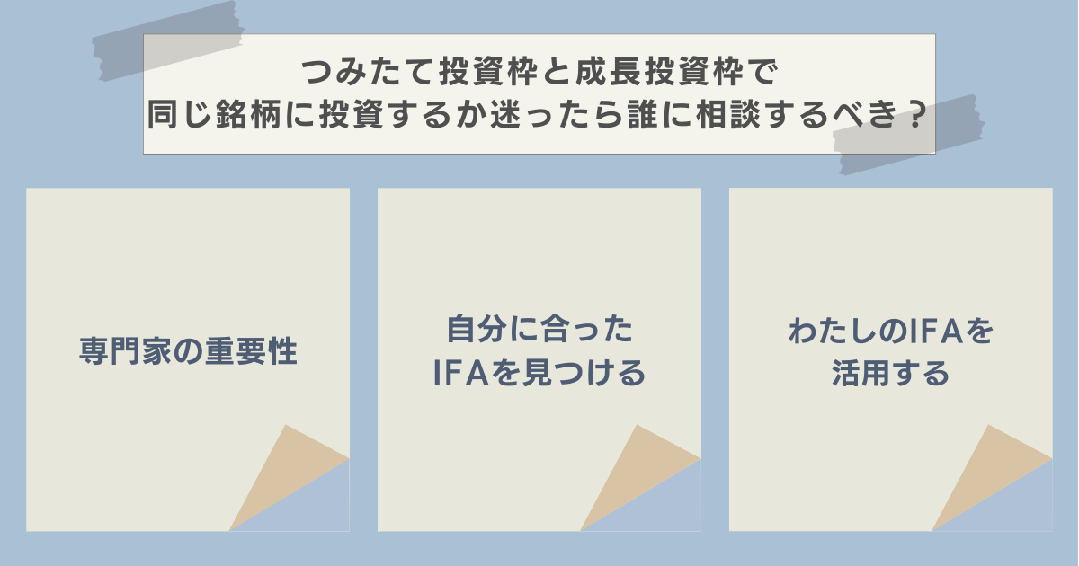 つみたて投資枠と成長投資枠で同じ銘柄に投資するか迷ったら誰に相談するべき？　資産運用ナビ